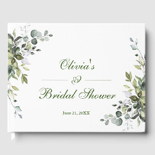 Watercolor Eucalyptus  Greenery Bridal Shower Guest Book