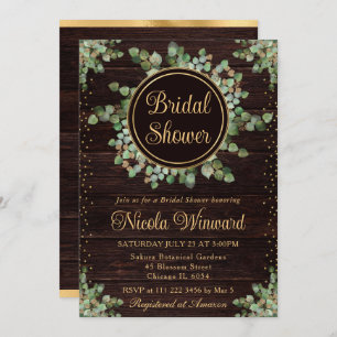 Watercolor Eucalyptus Greenery Bridal Shower Invitation