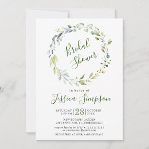 Watercolor Eucalyptus Greenery Bridal Shower Invitation