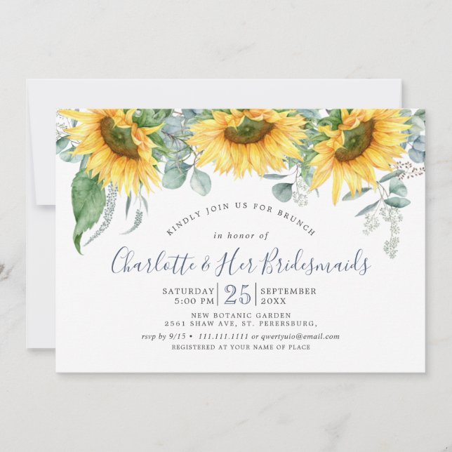 Watercolor Eucalyptus Greenery Bridal Shower Invitation (Front)