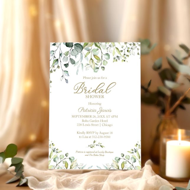 Watercolor Eucalyptus Greenery Bridal Shower  Invitation (Creator Uploaded)