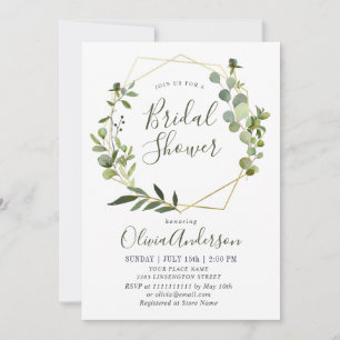 Watercolor Eucalyptus Greenery BRIDAL SHOWER Invitation