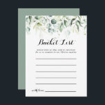 Watercolor Eucalyptus Greenery Bucket List Cards<br><div class="desc">These watercolor eucalyptus greenery bucket list cards are the perfect activity for a rustic wedding reception or bridal shower. This artistic design features hand-drawn,  watercolor eucalyptus green foliage,  inspiring natural beauty.

Bucket List sign is sold separately.</div>