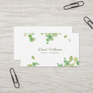 Watercolor Eucalyptus Greenery Business Card
