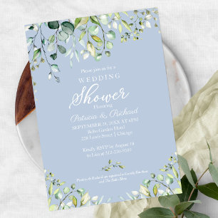 Watercolor Eucalyptus Greenery Couples Shower Invitation