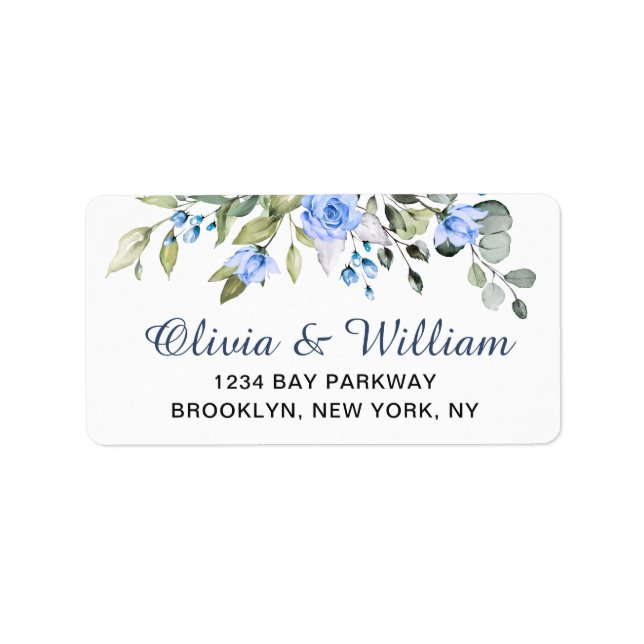 Watercolor Eucalyptus Greenery  Elegant Address Label (Front)
