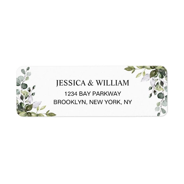 Watercolor Eucalyptus Greenery  Elegant Chic (Front)