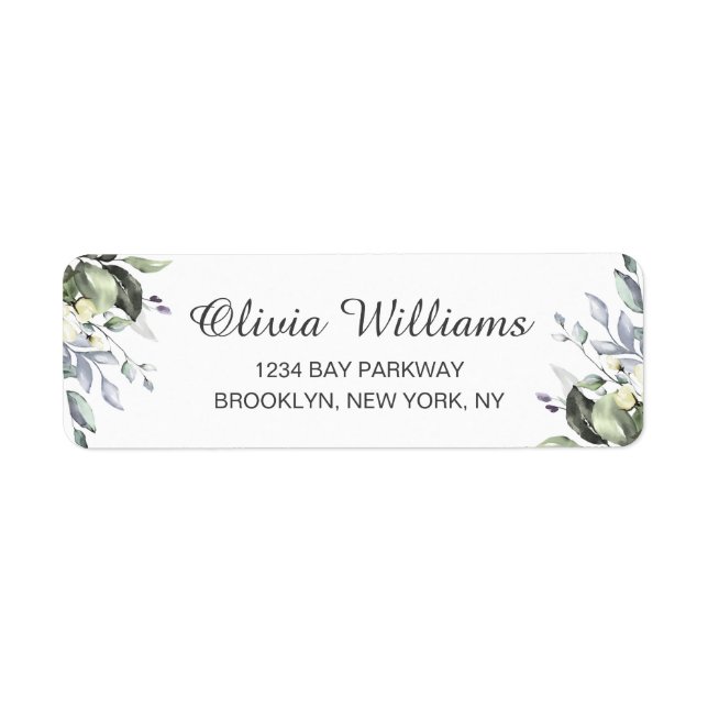 Watercolor Eucalyptus Greenery  Elegant Chic (Front)
