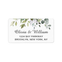 Watercolor Eucalyptus Greenery Elegant Chic