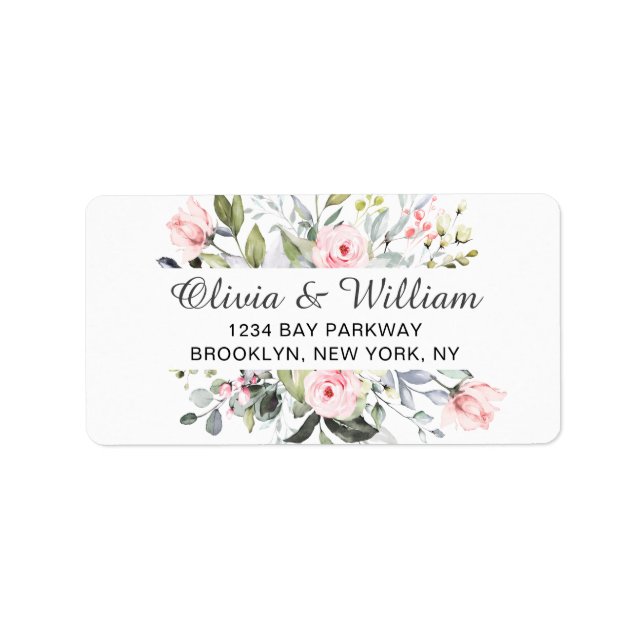 Watercolor Eucalyptus Greenery  Elegant Chic Label (Front)