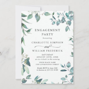 Watercolor Eucalyptus Greenery ENGAGEMENT PARTY Invitation