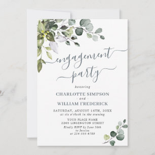Watercolor Eucalyptus Greenery ENGAGEMENT PARTY Invitation