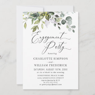 Watercolor Eucalyptus Greenery ENGAGEMENT PARTY Invitation