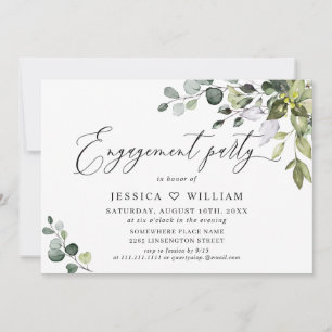 Watercolor Eucalyptus Greenery ENGAGEMENT PARTY Invitation