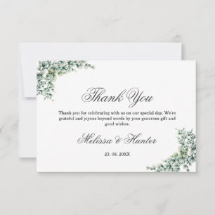 Watercolor Eucalyptus Greenery Foliage Wedding Thank You Card