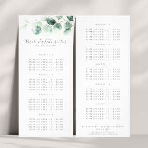 Watercolor Eucalyptus Greenery Gold Foliage Rack Card