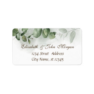 Watercolor Eucalyptus Greenery Label