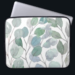 Watercolor Eucalyptus Greenery Laptop Sleeve<br><div class="desc">This unique and stylish laptop sleeve is decorated with watercolor eucalyptus leaves in pastel shades of green, 
Because we create our own artwork you won't find this exact image from other designers.
Original Watercolor © Michele Davies.</div>