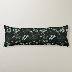 Watercolor Eucalyptus Greenery Leaves Body Cushion
