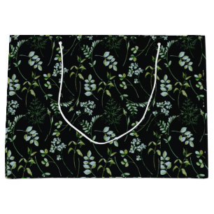 Watercolor Eucalyptus Greenery Leaves Large Gift Bag