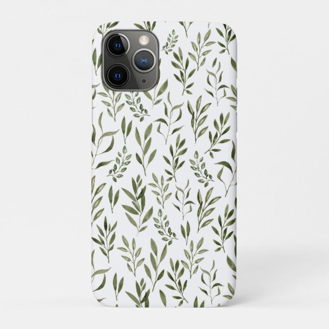 Watercolor Eucalyptus Greenery Leaves Pattern   Case-Mate iPhone Case (Back)