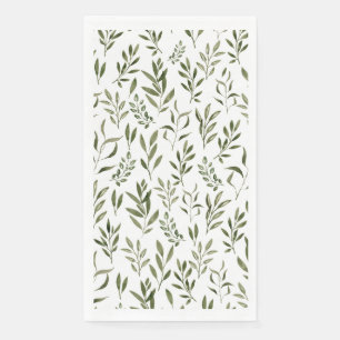 Watercolor Eucalyptus Greenery Leaves Pattern Napkin