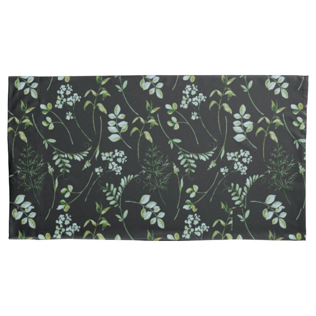 Watercolor Eucalyptus Greenery Leaves Pillowcase (Front)