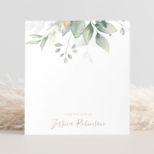 Watercolor Eucalyptus Greenery Personalised Notepad