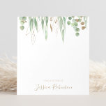 Watercolor Eucalyptus Greenery Personalised Notepad<br><div class="desc">Create your own personalised watercolor eucalyptus greenery notepad with your custom name.</div>