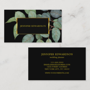 Watercolor eucalyptus greenery professional business card