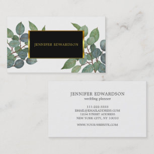 Watercolor eucalyptus greenery professional business card