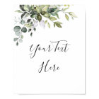 Watercolor Eucalyptus Greenery Sign Poster