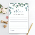 Watercolor Eucalyptus Greenery Simple Advice Card<br><div class="desc">Watercolor Eucalyptus Greenery Advice Card.
Personalise with the bride to be's name and date of shower. 
For further customisation,  please click the "customise further" link. If you need help,  contact me please.</div>