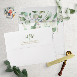 Watercolor Eucalyptus Greenery Simple Beautiful   Envelope