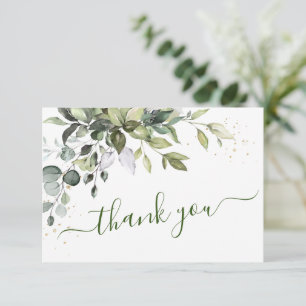 Watercolor Eucalyptus Greenery Thank You Card