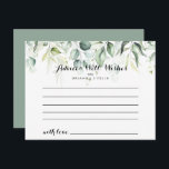 Watercolor Eucalyptus Greenery Wedding Advice Card<br><div class="desc">This watercolor eucalyptus greenery wedding advice card is perfect for a rustic wedding. The design features . This artistic design features hand-drawn,  watercolor eucalyptus green foliage,  inspiring natural beauty.

Personalise the cards with the names of the bride and groom,  parents-to-be or graduate.</div>