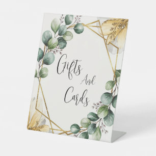 Watercolor Eucalyptus Greenery Wedding Cards Gifts Pedestal Sign