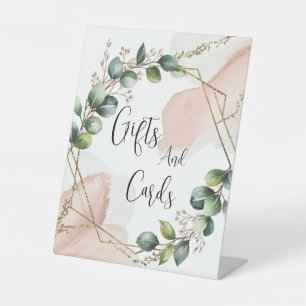 Watercolor Eucalyptus Greenery Wedding Cards Gifts Pedestal Sign