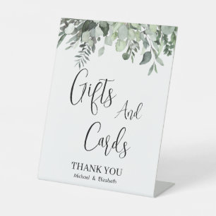 Watercolor Eucalyptus Greenery Wedding Cards Gifts Pedestal Sign