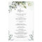 Watercolor Eucalyptus Greenery Wedding Dinner Menu