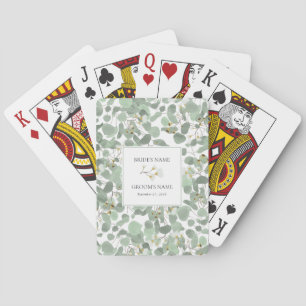 Watercolor Eucalyptus Greenery Wedding Favor Playing Cards