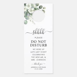 Watercolor Eucalyptus Greenery Wedding Party Hotel Door Hanger