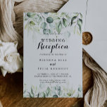 Watercolor Eucalyptus Greenery Wedding Reception  Invitation<br><div class="desc">This watercolor eucalyptus greenery wedding reception invitation is perfect for a rustic post elopement party. This artistic design features hand-drawn,  watercolor eucalyptus green foliage,  inspiring natural beauty.

RSVP cards are sold separately,  or you can the RSVP details to the back or bottom of the card.</div>