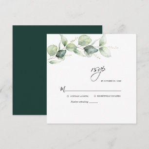 Watercolor Eucalyptus Greenery Wedding RSVP Card