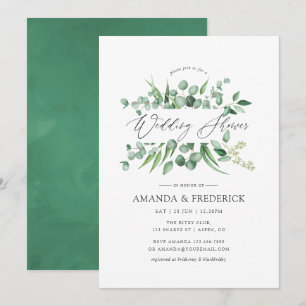 Watercolor Eucalyptus Greenery Wedding Shower Invitation