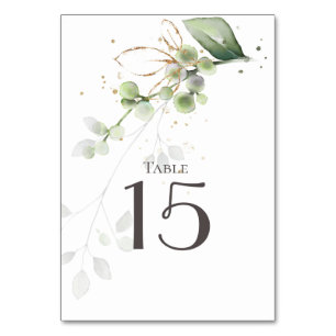Watercolor Eucalyptus Greenery Wedding Table Card