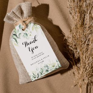 Watercolor Eucalyptus Greenery Wedding Thank You Gift Tags