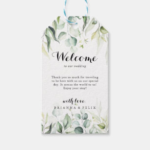 Watercolor Eucalyptus Greenery Wedding Welcome  Gift Tags