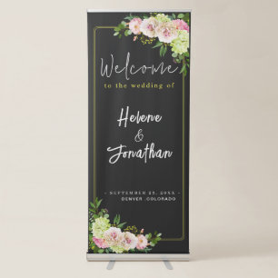 Watercolor Eucalyptus Greenery Wedding Welcome Retractable Banner