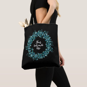 Watercolor eucalyptus greenery wreath tote bag